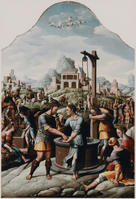 Rebekah and Eliezer at the Well, 1550, Cornelis, the younger Buys