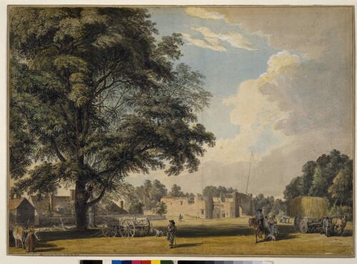 Someries Castle, Luton Bedfordshire, 1768, Paul Sandby