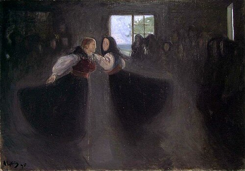 Girls dancing, 1895, Halfdan Egedius