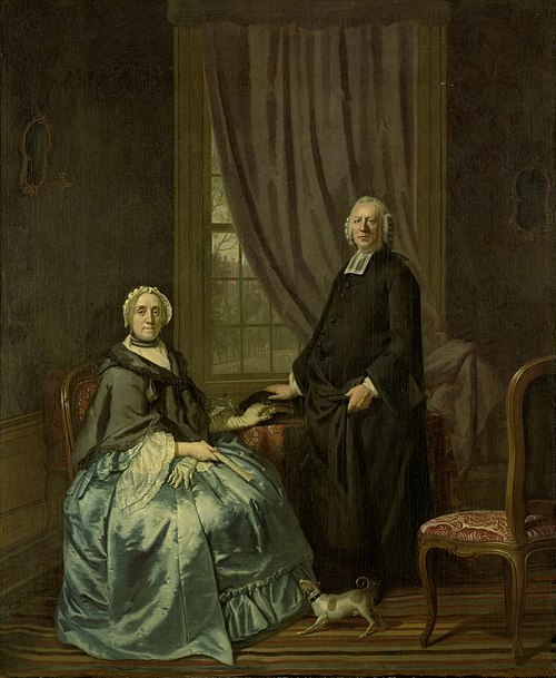 Portrait of Petrus Bliek, Remonstrant Minister in Amsterdam, with his Wife Cornelia Drost, 1771, Hendrik Pothoven