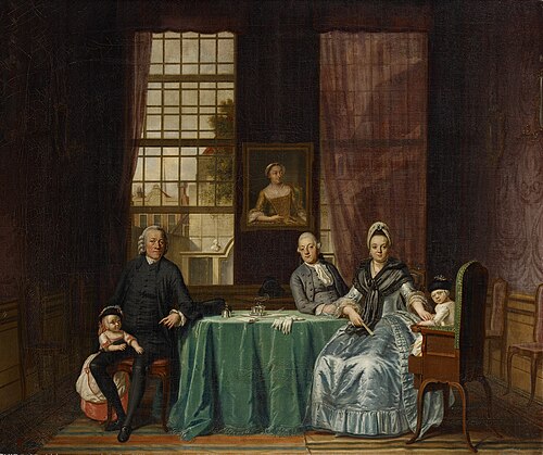 Family portrait in an interior, 1774, Hendrik Pothoven