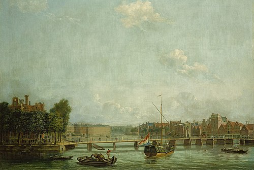 De Binnen-Amstel bij de Koningsbrug, 1750, Hendrik Pothoven