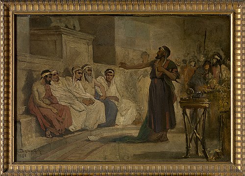 De heilige Paulus voor de Areopagus in Athene, 1882, Florimond Van Acker