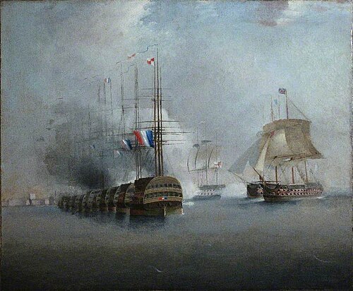 The Battle of the Nile, 1–2 August 1798, , Thomas Whitcombe