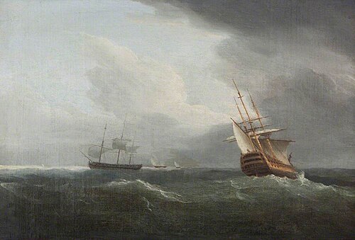 Ships at Sea, , Thomas Whitcombe