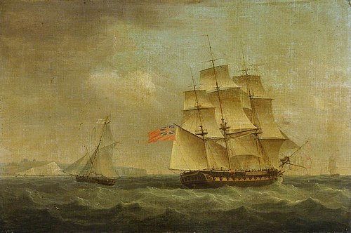 The East Indiaman Caesar, , Thomas Whitcombe