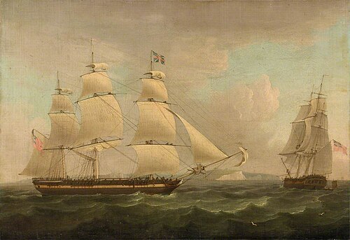 A merchantman off Dover, , Thomas Whitcombe
