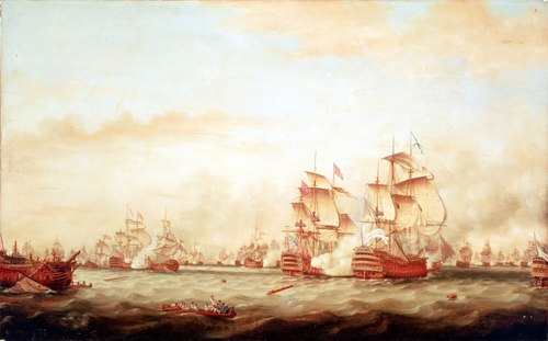 The Battle of the Saints, 12 April 1782: surrender of the 'Ville de Paris', 1783, Thomas Whitcombe
