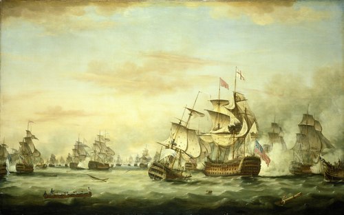 The Battle of The Saints, 12 April 1782: End of the Action, 1782, Thomas Whitcombe
