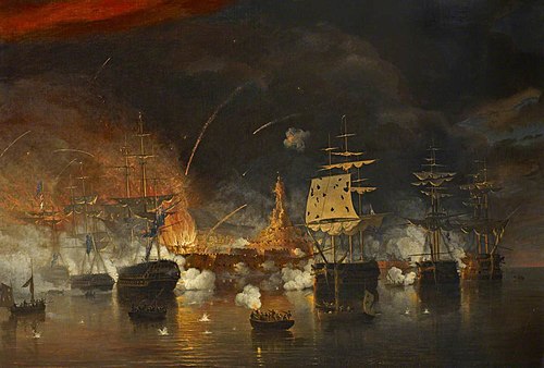 The bombardment of Algiers, 27 August 1816, 1850, Thomas Whitcombe