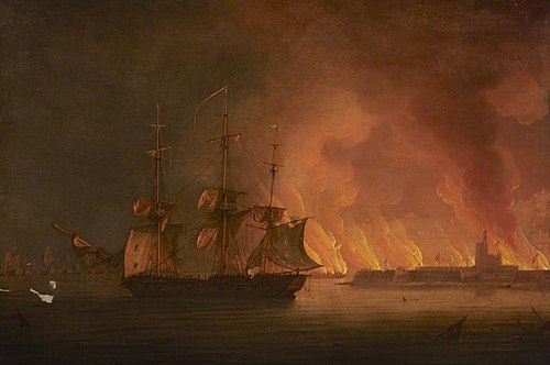 The bombardment of Algiers, 27 August 1816, 1817, Thomas Whitcombe