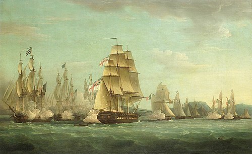 HMS 'Spartan' and French Frigates: Beginning of the Action, Third of May 1810, 1810, Thomas Whitcombe