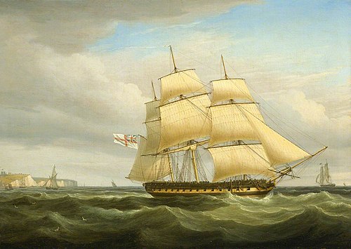 HMS Undaunted off Dover, 1820, Thomas Whitcombe