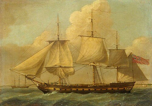 The Indiaman Britannia, , Thomas Whitcombe
