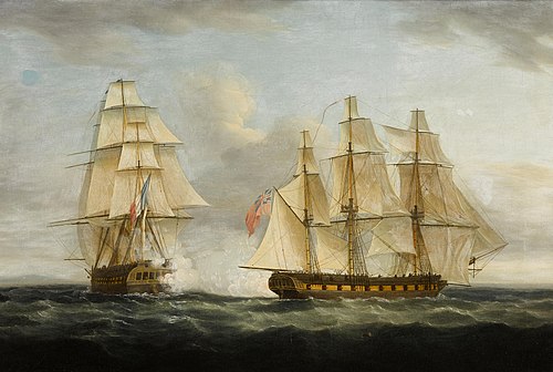 The Capture of the French Frigate Le Serene by the English Frigate Boreas, 1808, Thomas Whitcombe
