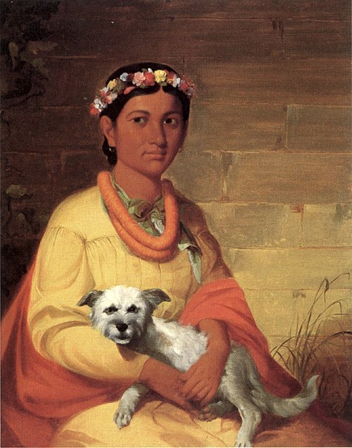 Hawaiian Girl with Dog, 1849, John Mix Stanley