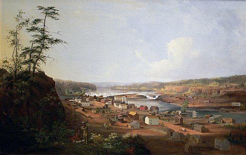 Oregon City on the Willamette River, 1850, John Mix Stanley