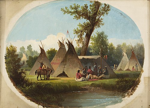 Assiniboin Encampment on the Upper Missouri, 1860, John Mix Stanley