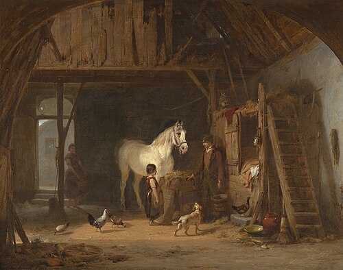 stable-interior, 1855, Louis Van Kuyck