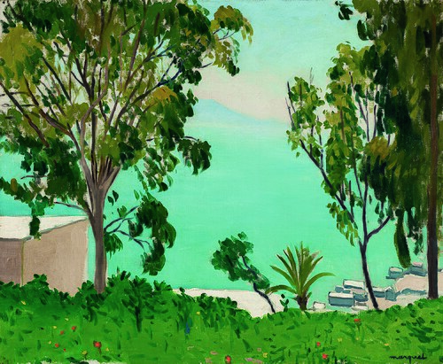 The beach seen through the eucalyptus trees, , Albert Marquet