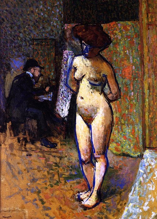 Matisse dans l'atelier de Manguin, 1905, Albert Marquet