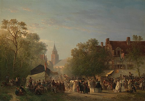Kermis te Scheveningen, 1859, Salomon Leonardus Verveer