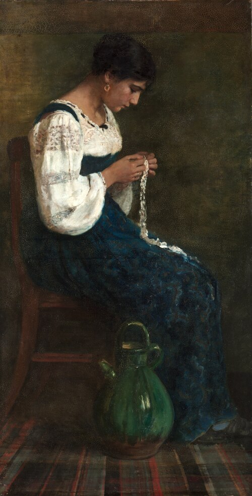 Capri Lace Maker, 1884, George Bernard Butler