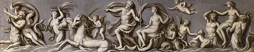 Panel from the Robert Adam Library at Audley End Representing Water, 1770, Giovanni Battista Cipriani