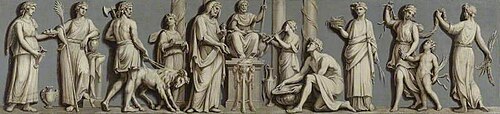 Panel from the Robert Adam Library Representing Religion and the Arts, 1770, Giovanni Battista Cipriani