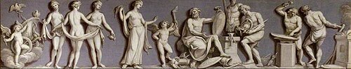 Panel from the Robert Adam Library at Audley End Representing Fire, 1770, Giovanni Battista Cipriani