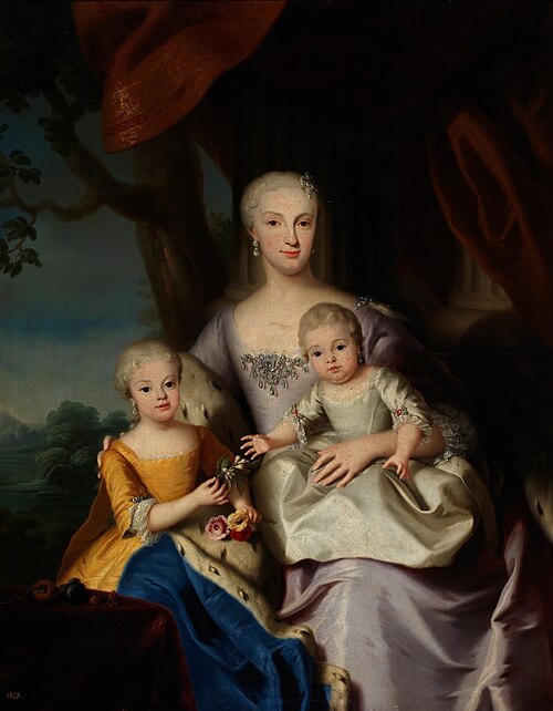 Maria Antonia of Spain and her two daughters, 1750, Domenico Duprà
