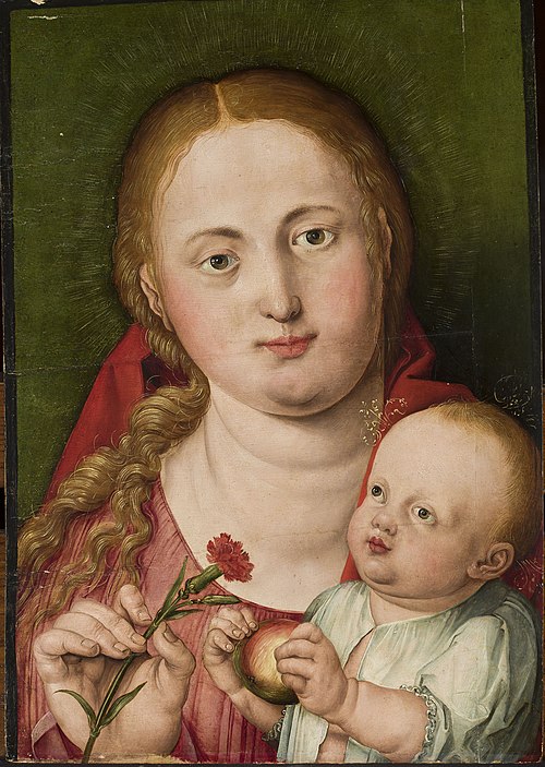 Vierge et l'Enfant avec un clou de girofle., 1550, Hans Springinklee