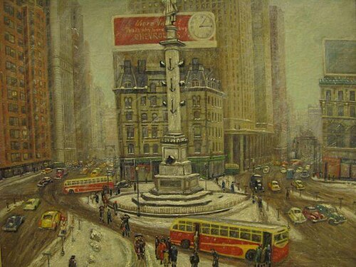 Columbus Circle, New York City, 1947, Mary Mintz Koffler