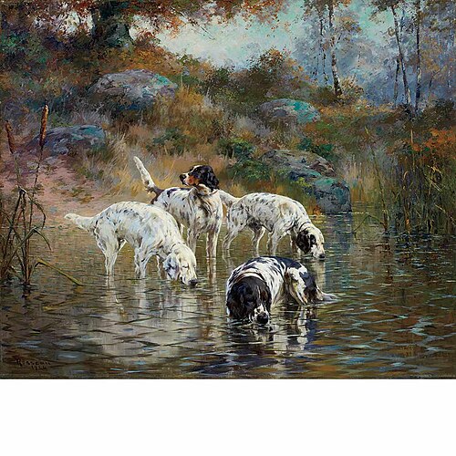 Connecticut, Rocks and Pools (Dogs in a Stream), , Percival Leonard Rosseau