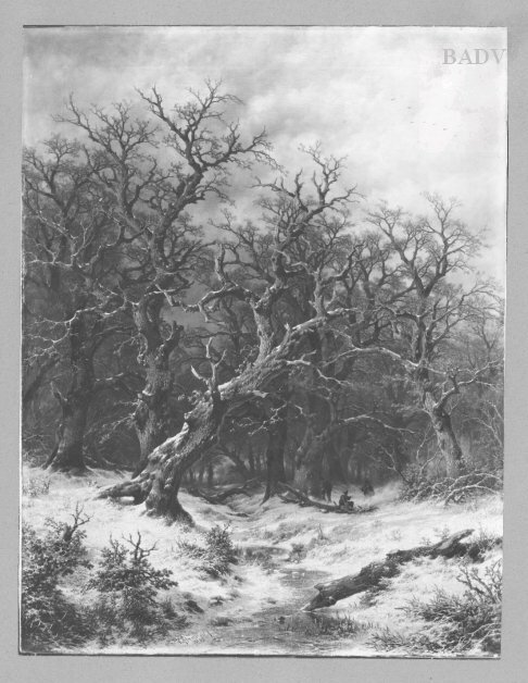 Oak- Forest during winter, 1883, Remigius Adrianus Haanen