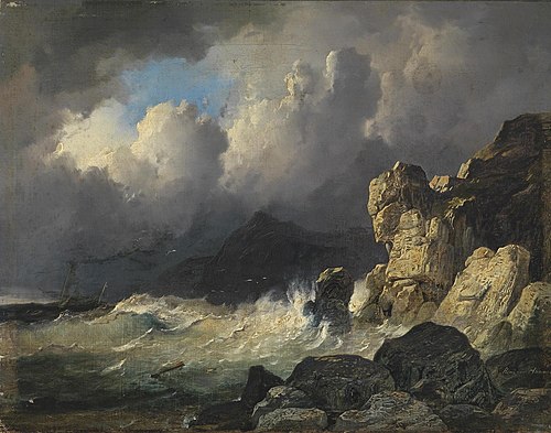 Stormy coastline, , Remigius Adrianus Haanen