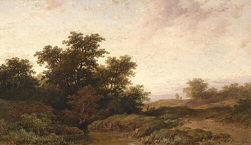 Open Landscape in the Evening Light, 1850, Remigius Adrianus Haanen