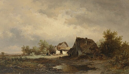 Landscape with Cottages on the Heath, 1850, Remigius Adrianus Haanen