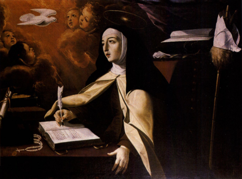 Santa Teresa, Doutora Mística, inspirada pelo Espírito Santo, 1672, Josefa de Óbidos