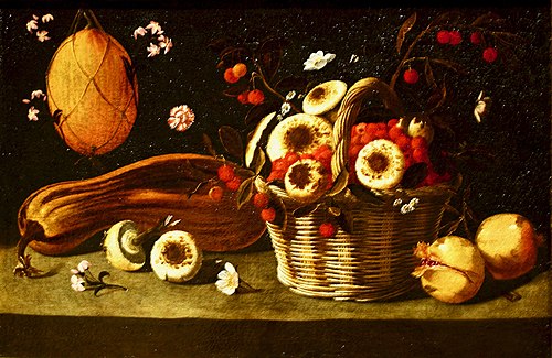 Natureza morta com melão e cogumelos, 1660, Josefa de Óbidos