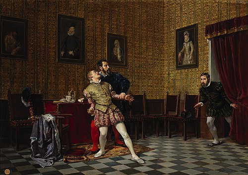 Prince Don Carlos and the Duke of Alba, 1881, José María Uria Uria