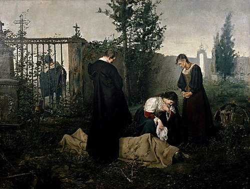 Lope de Vega en el cementerio, 1884, José María Uria Uria