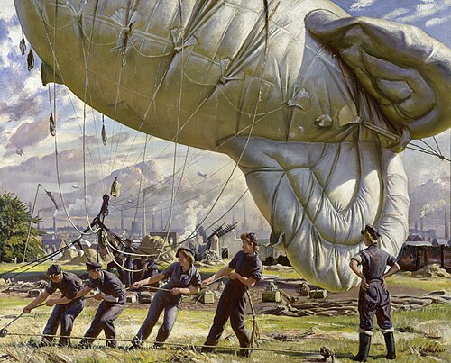 A Balloon Site, Coventry, 1943, Laura Knight