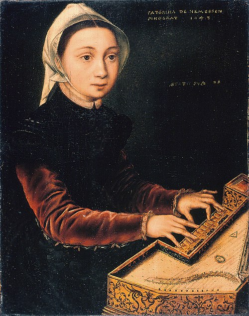 Young woman playing a virginal, 1548, Catharina van Hemessen