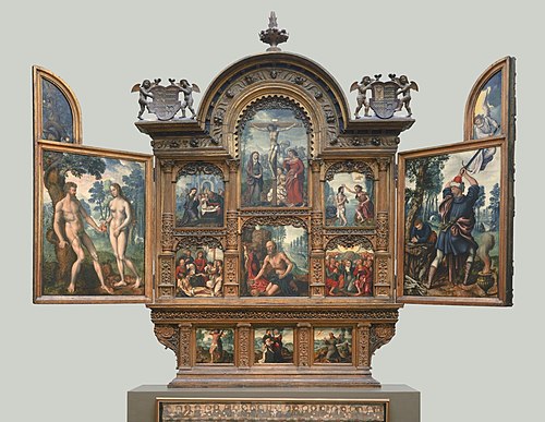 Altarpiece with Scenes from the Old and New Testaments (the Tendila Retablo), 1550, Catharina van Hemessen