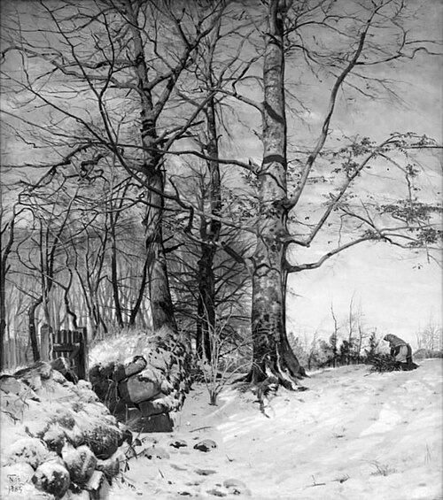 Fra Folehaven. Et stengærde ved et skovbryn, 1883, Thorvald Niss