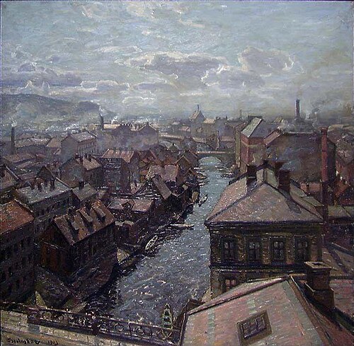 View over Akerselven, 1903, Thorolf Holmboe