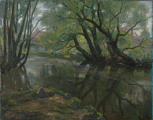 Weeping Willows by Akerselven, 1907, Thorolf Holmboe