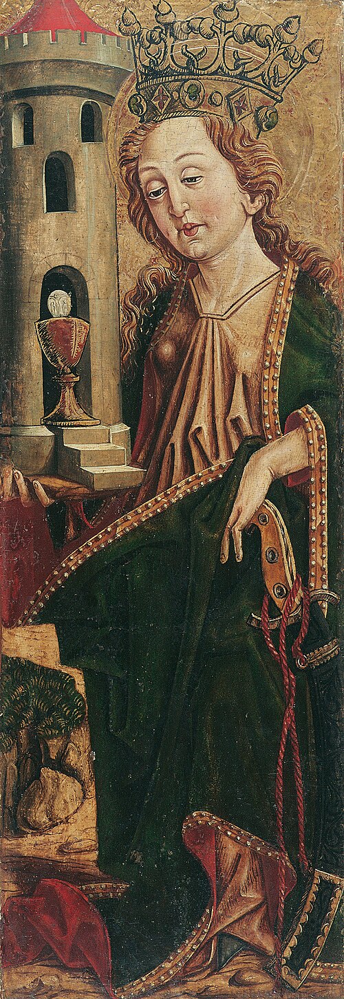 Hl. Barbara (Innenseite) und Hl. Kassian (Außenseite), 1490, Friedrich Pacher