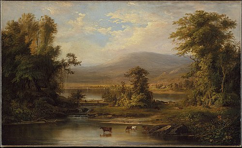 Landscape with Cows Watering in a Stream, 1871, Robert Scott Duncanson